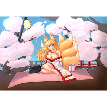 无论樱花花瓣还是美味清酒，在清子大人面前都不值一提。